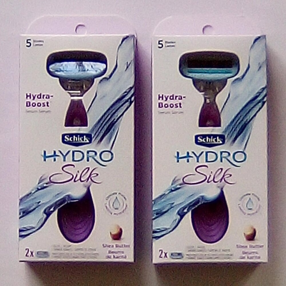 2 Packs of Schick Hydro Silk Hydra-Boost 5 Blades Razor with Shower Hanger